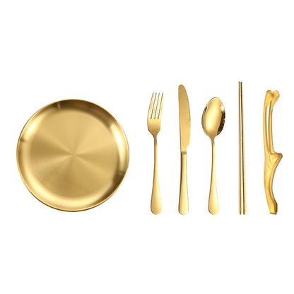 12-Piece Travel-Ready Stainless Steel Dining Set for Outdoors