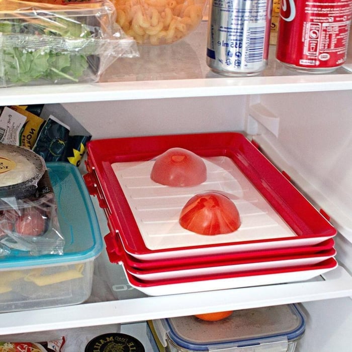 EcoFresh Storage Set with Flexible Airtight Covers | Stackable Containers for Food Prep & Refrigeration | Reusable
