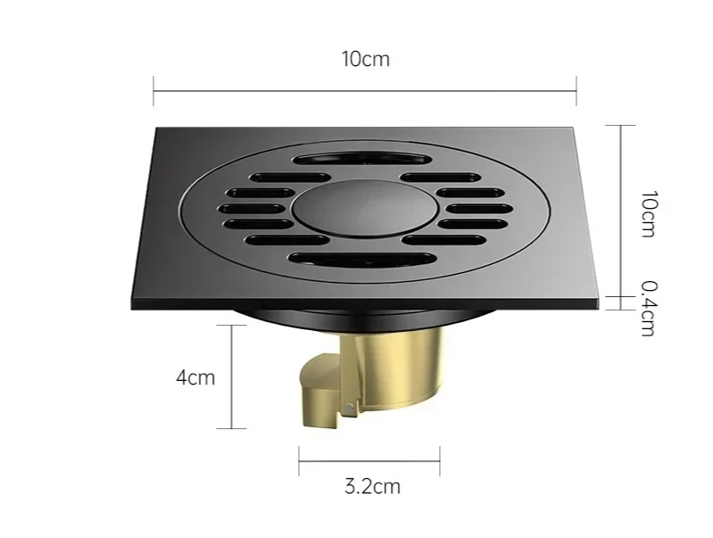 Square Stainless Steel Floor Drain - AquaShield Design