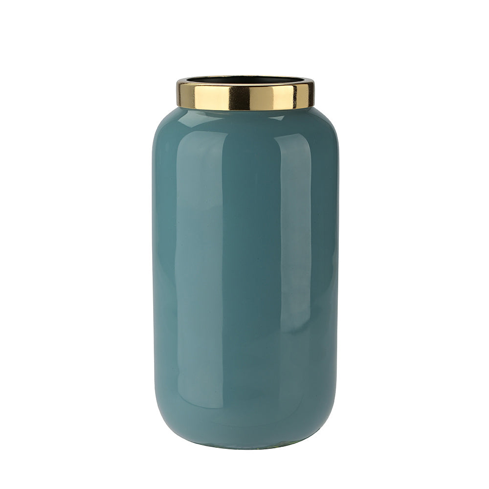 Metal Vase in Smoke Blue - 12 cm