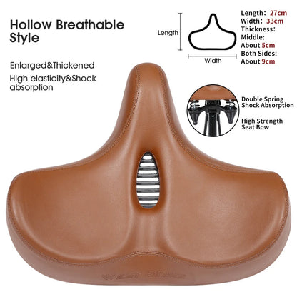 Ergonomic Wide Bicycle Seat – Shock-Absorbing Comfort for Urban and Trail Riding