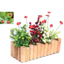 Wooden Ladybug Garden Ornament Set of 10 for Outdoor Spring Decor