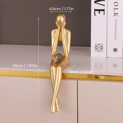 Golden Abstract Sculpture | Artful Home Accent