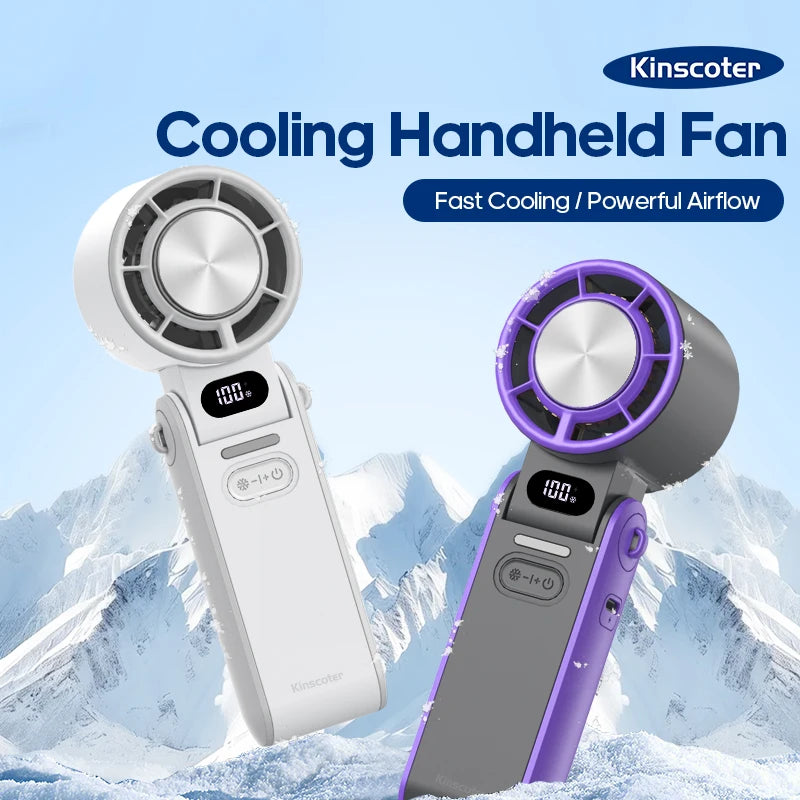 Mini Fan with 100 Speeds | 3600 mAh Rechargeable Battery | Foldable & Ice Cooling