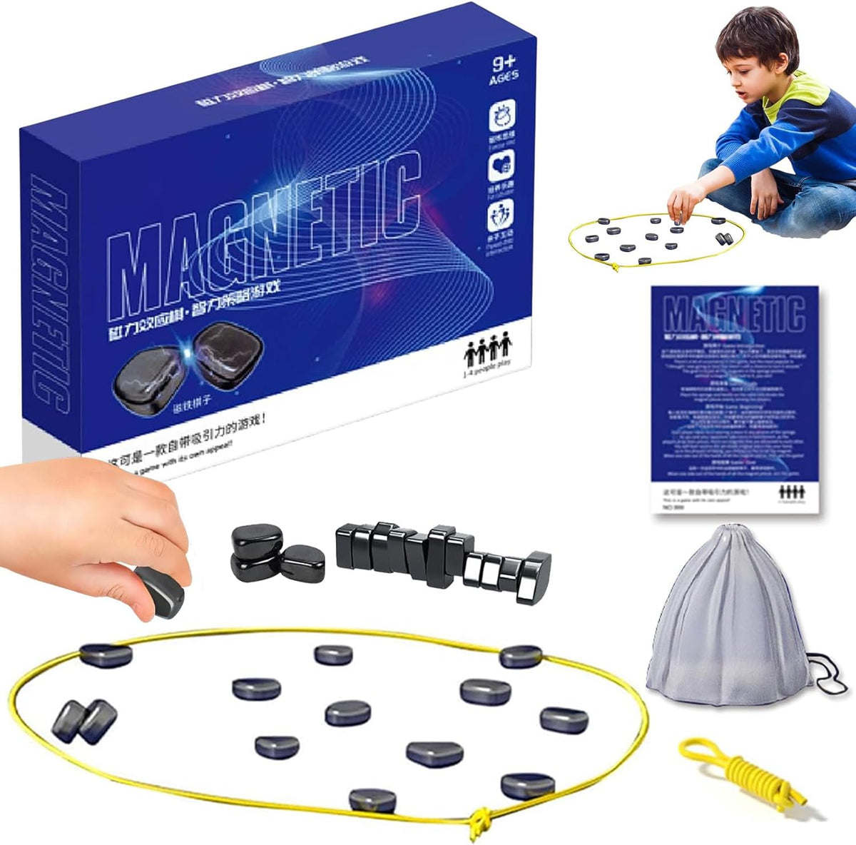Magnetic Strategy Game with 20 Magnet Pieces – MagnetMaster for Family Fun