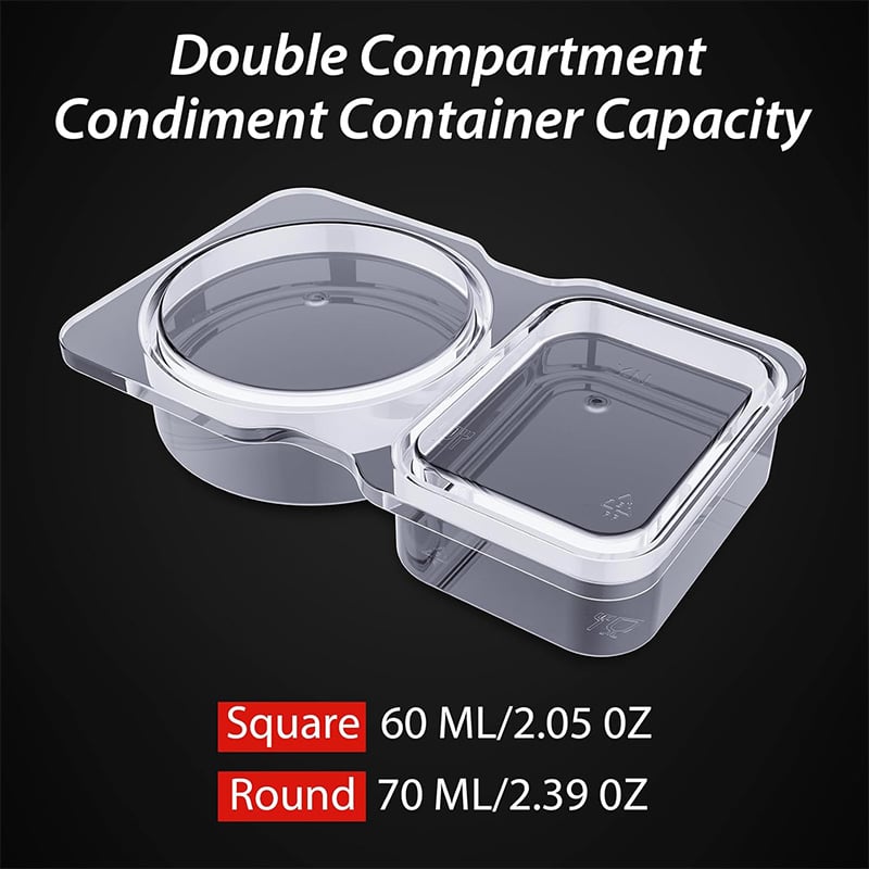 Dual-Compartment Sauce Container – Leak-Proof & Portable
