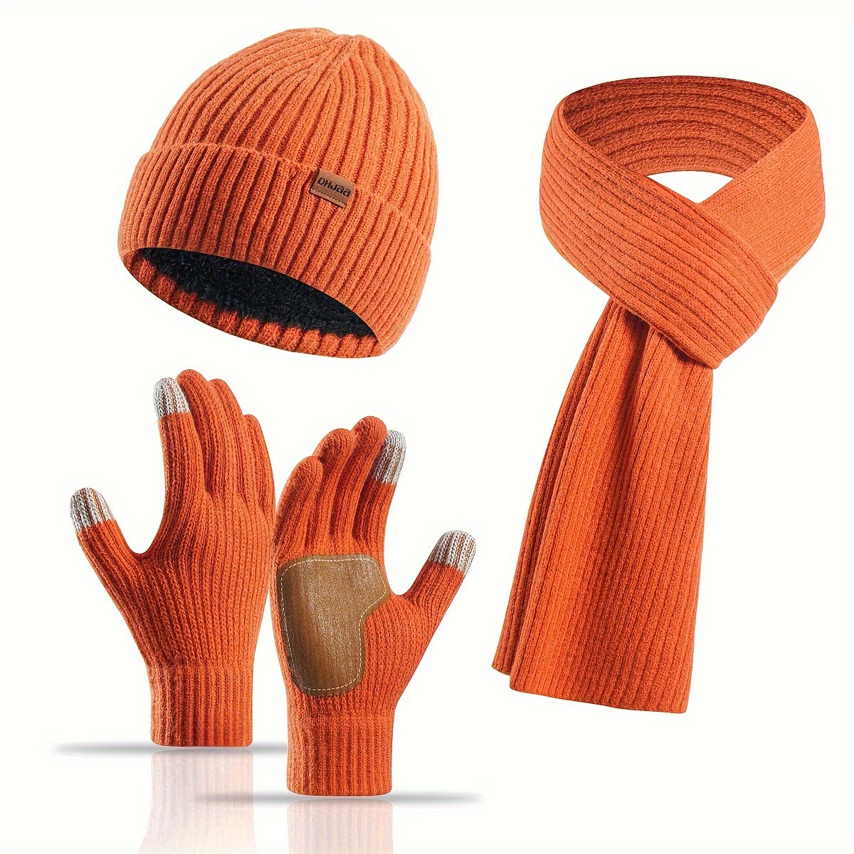 Unisex Winter Comfort Set – Knitted Beanie, Scarf, and Gloves