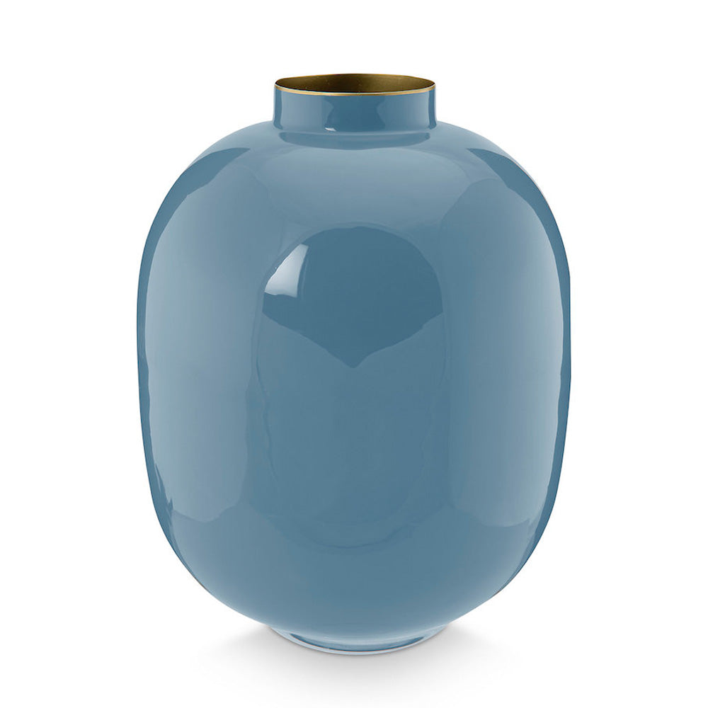 Metal Vase in Blue - 32 cm Height