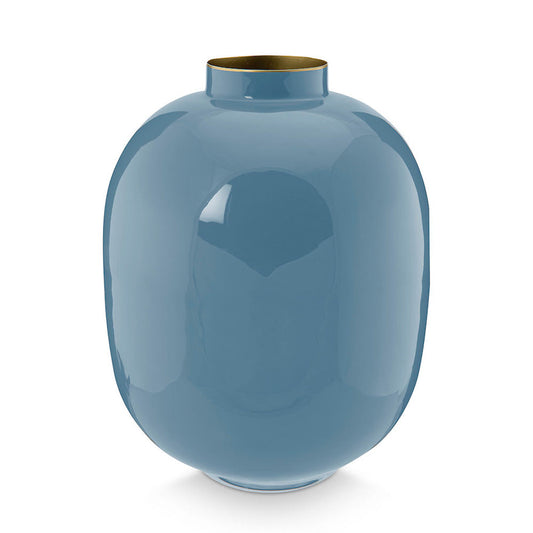 Metal Vase in Blue - 32 cm Height