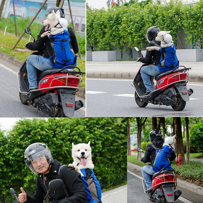 Medium Dog Backpack – Comfortable Carry Bag with Safety Strap & Storage Pockets