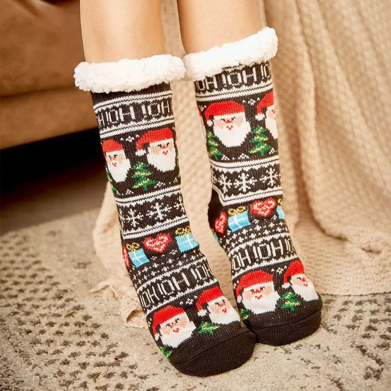 Women's Cozy Winter Socks – Soft, Warm & Non-Slip | Penguin, Reindeer & Bear Designs | Perfect Christmas Gift