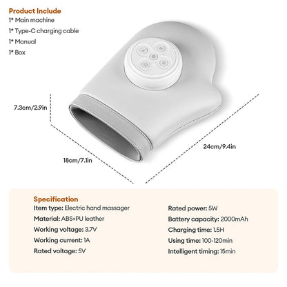 Electric Hand Massager with Heat – Air Compression for Fingers and Wrists