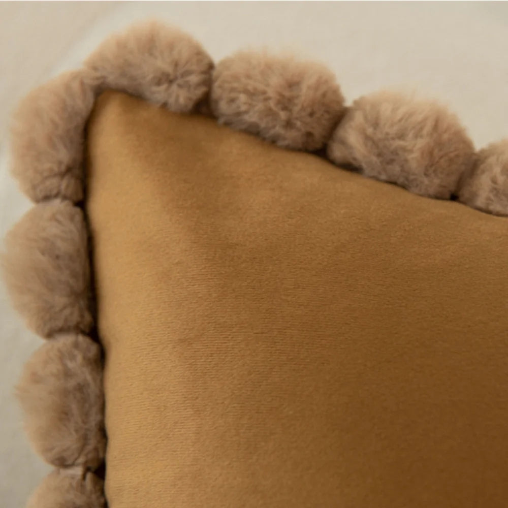 Chic Velvet Cushion Cover with Fun Trim