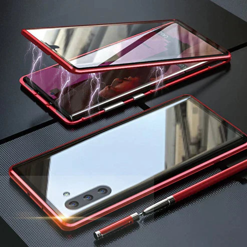 Magnetic Dual-Sided Tempered Glass Case for Samsung Phones