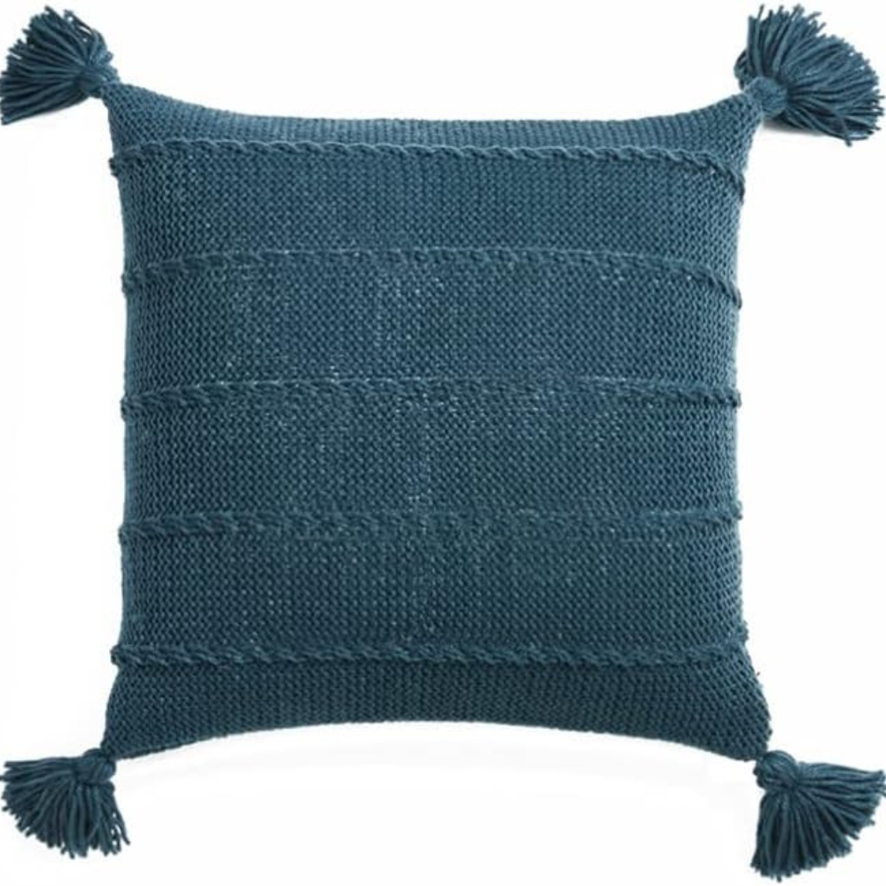 Cozy Nordic Knit Tassel Throw Pillow