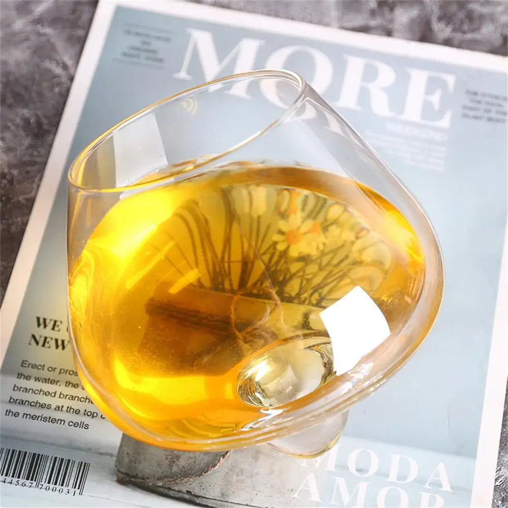 Rotating Tumbler for Cocktails, Wine, and Other Drinks - Belly Glass