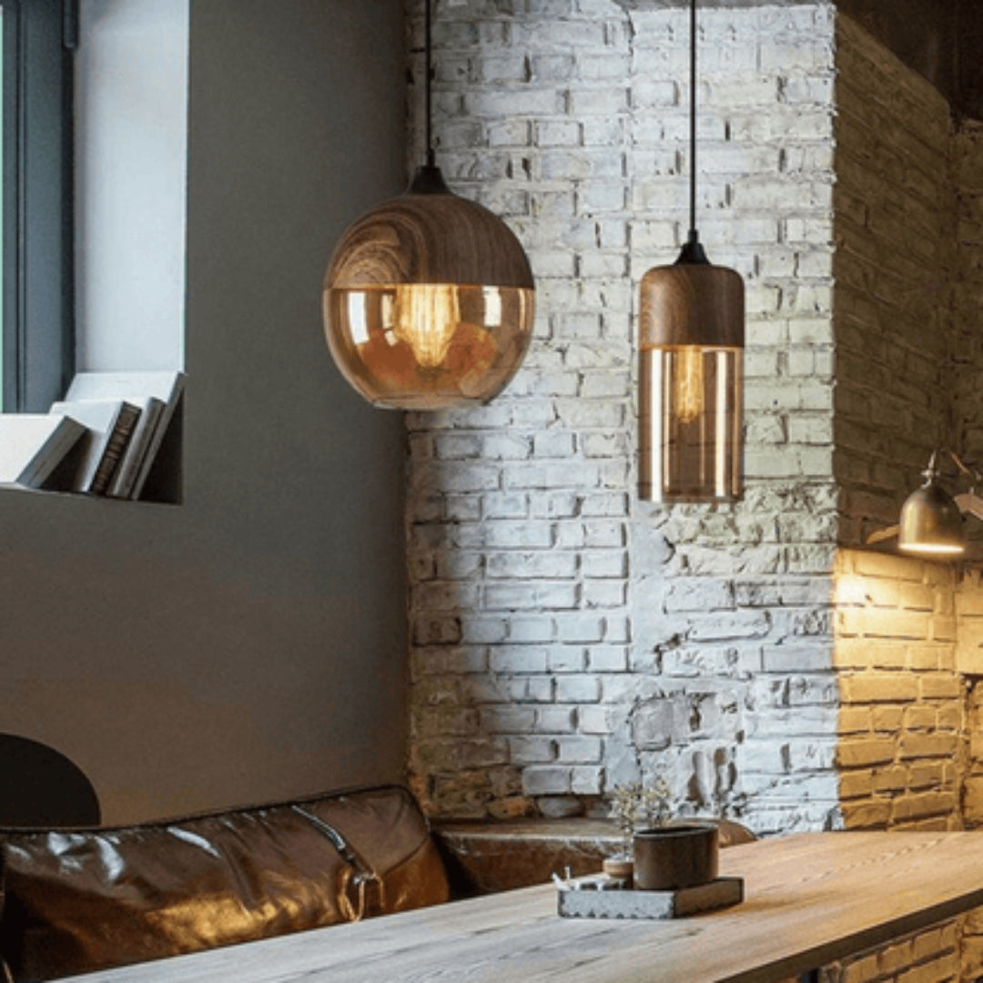 Wooden Ceiling Light Fixture with Nordic Inspired Design