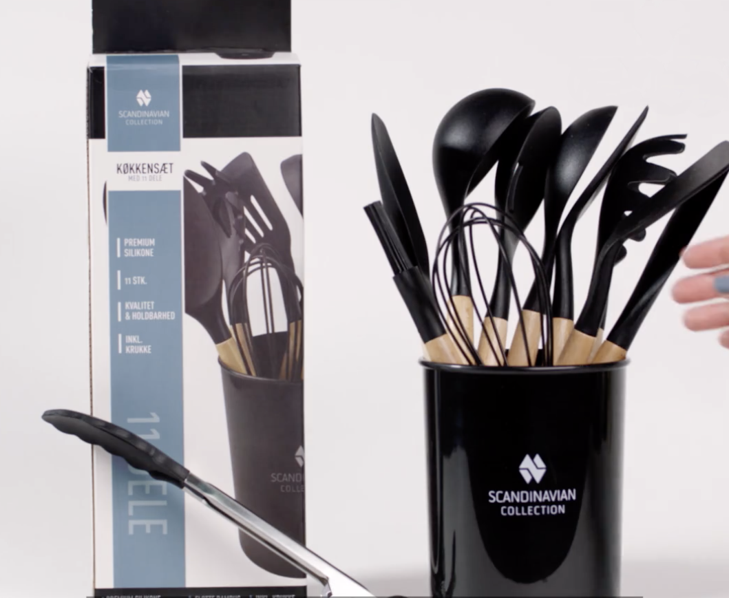 Complete 11-Piece Kitchen Utensil Set in Stylish Jar