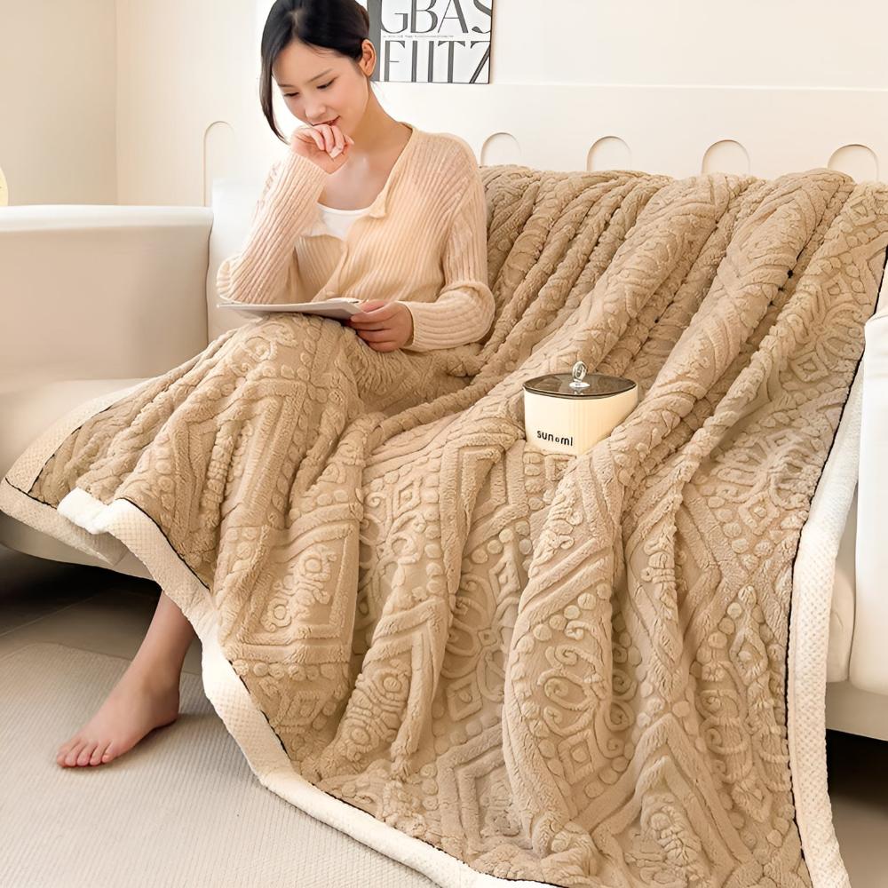 Luxurious Velvet Sherpa Blanket for Year-Round Comfort