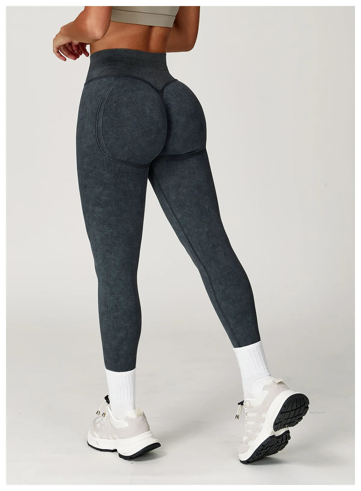 High-Waisted Ribbed Workout Leggings for Women | Seamless Stretch Fit