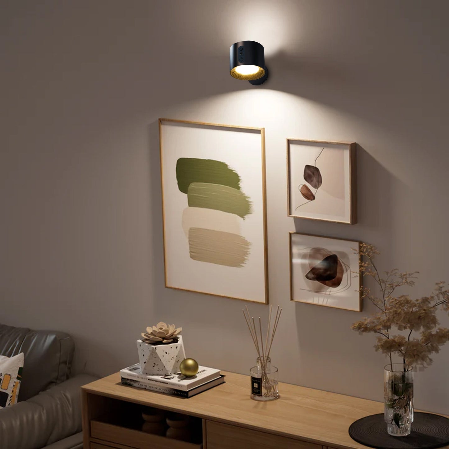 Dual-Head LED Wall Light with Touch Control