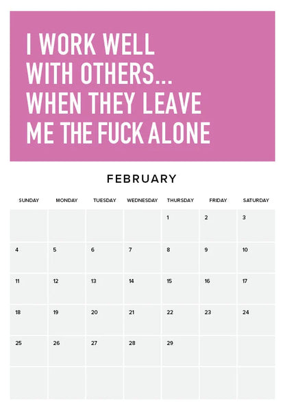 Embrace Adulting 2024 Wall Calendar | Sarcastic Humor