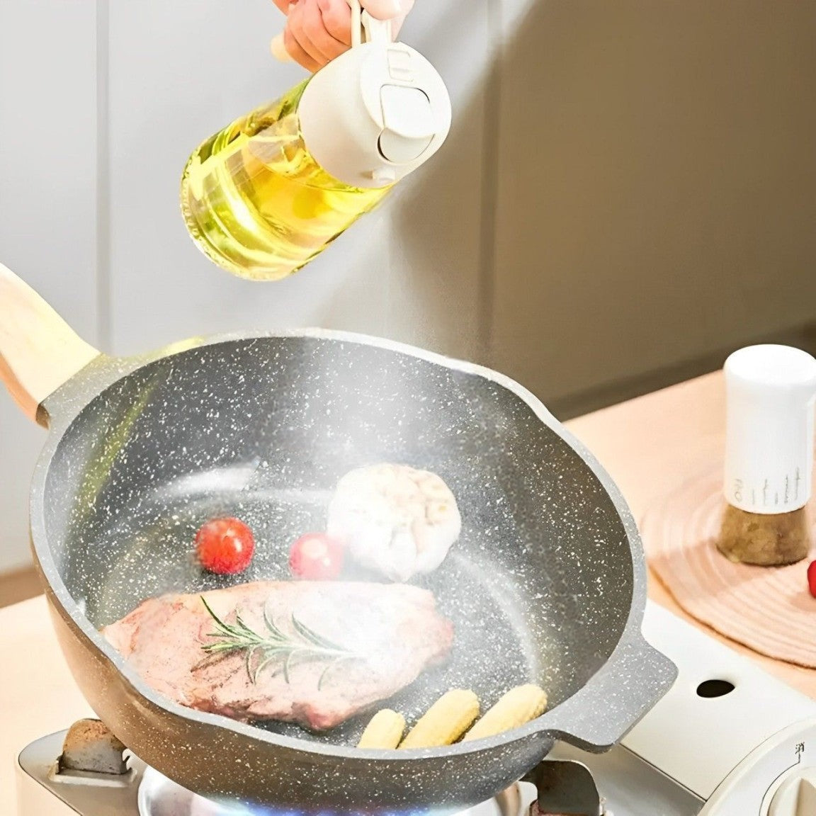 Multi-Functional Oil Dispenser and Sprayer for Cooking & Grilling