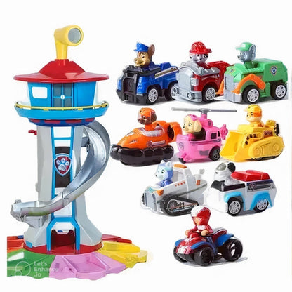 9-Piece Car Toy Set with Figures for Kids - Paw Patrol Theme