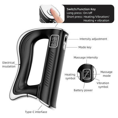 Electric Muscle Scraper with Heat, Vibration & Rechargeable Battery