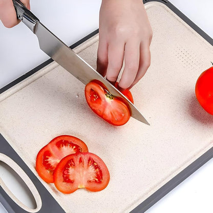 Dual-Sided Stainless Steel Cutting Board with Integrated Grinder