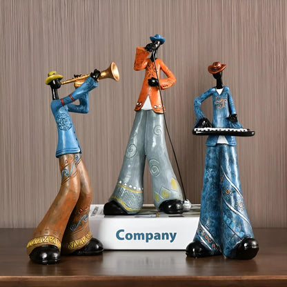 Artistic Jazz Ensemble Resin Sculpture for Home Décor