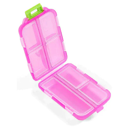 Compact Pill Organizer with 10 Compartments