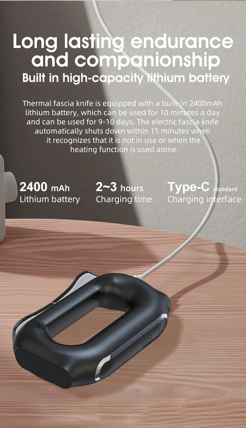 Electric Muscle Scraper with Heat – Fascia Massage Tool, Vibration & Microcurrent