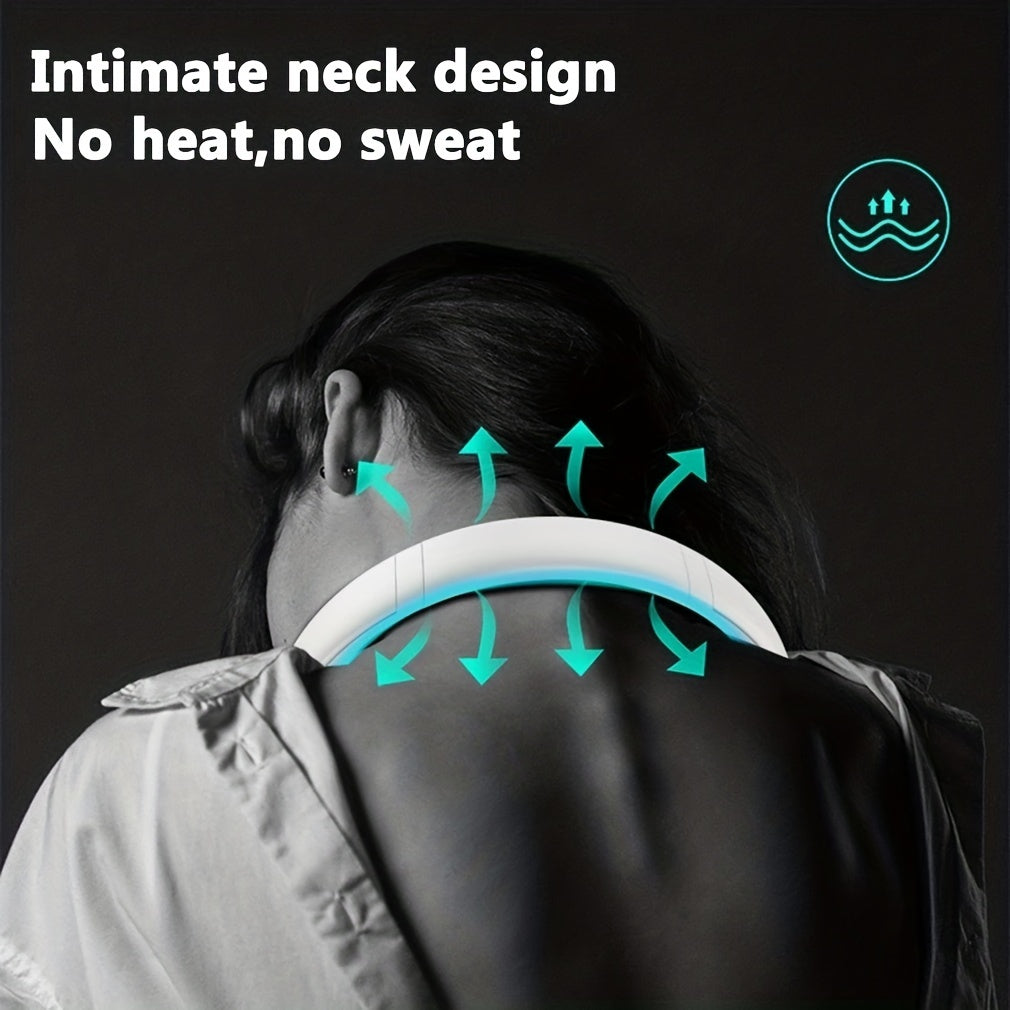 Portable Bladeless Neck Fan - Rechargeable Mini Air Cooler with 3 Speeds