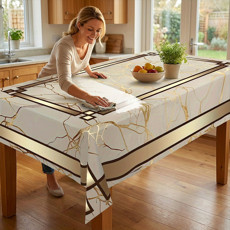 Elegant Table Style with Effortless Spill Protection – Marble Design
