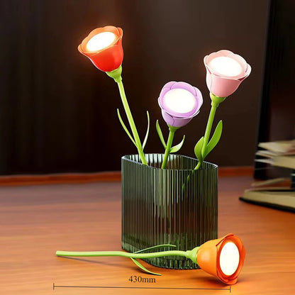 Rechargeable LED Rose Lamp – Flexible & Dimmable Night Light with 3 Colors
