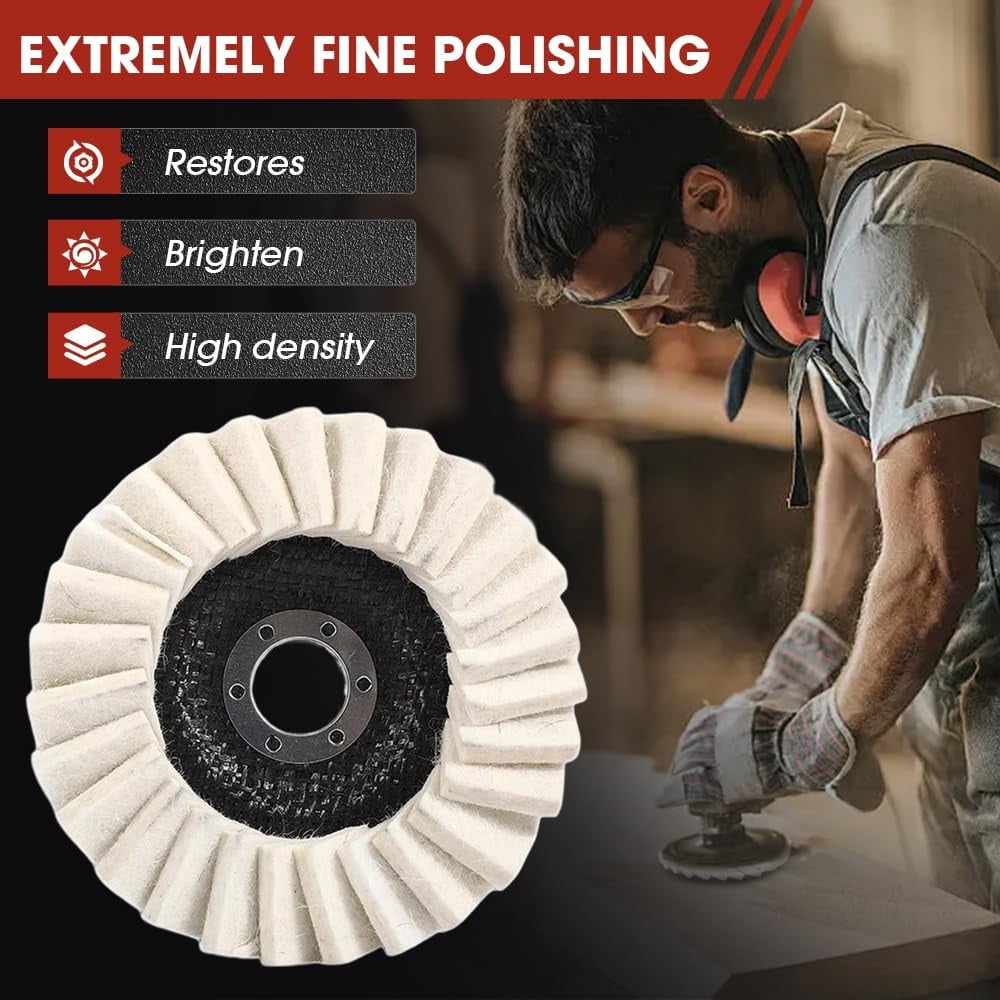 Premium Wool Felt Polishing Pad 125 mm | Durable for Metal & Wood