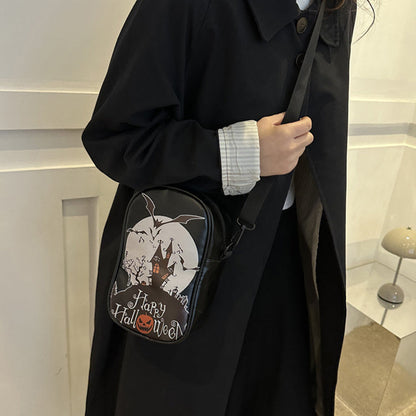 Halloween-Themed Shoulder Handbag – Spooky Design