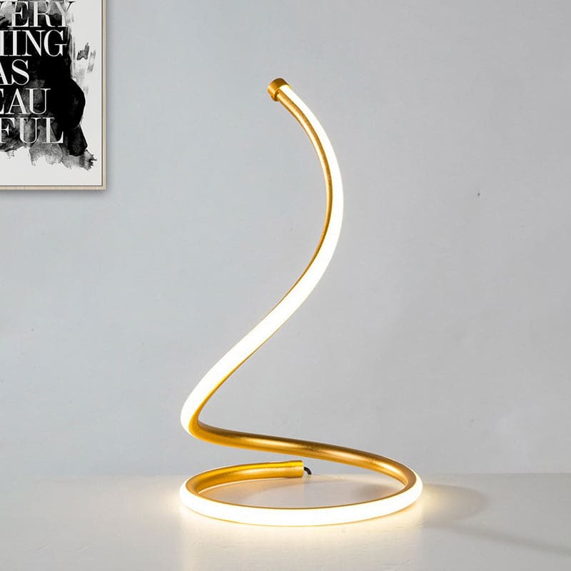 Gilded Glass Spiral Lamp - Elegant Design