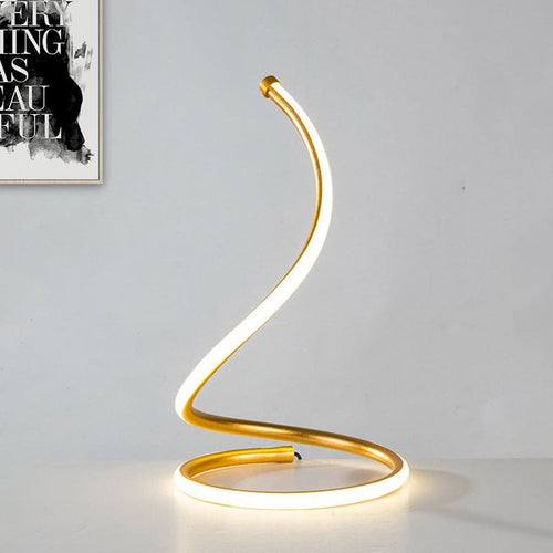 Gilded Glass Spiral Lamp - Elegant Design