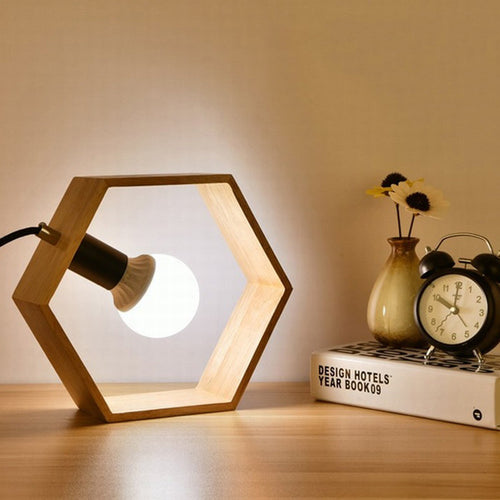 Chalet Style Wooden Table Lamp