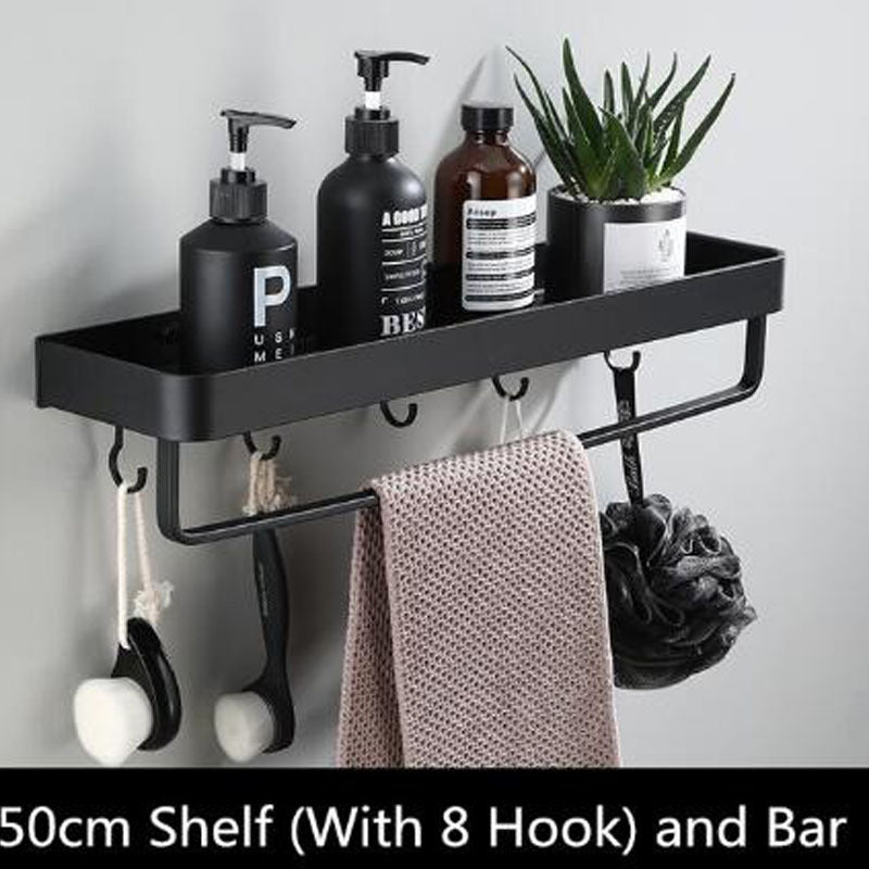 Black Aluminum Wall Shelf for Space Saving Storage