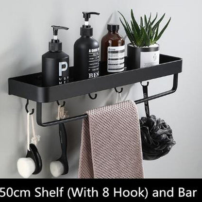 Black Aluminum Wall Shelf for Space Saving Storage