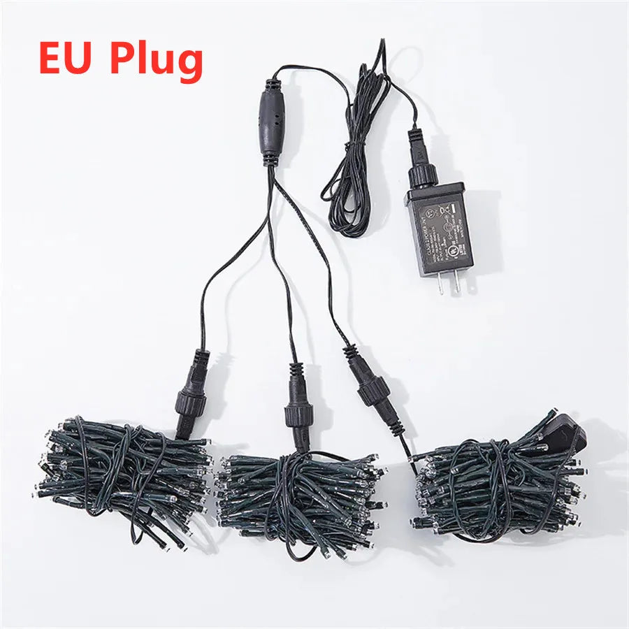 3-in-1 Waterproof LED Christmas String Lights with Meteor Effect – 360 LEDs for Outdoor Use