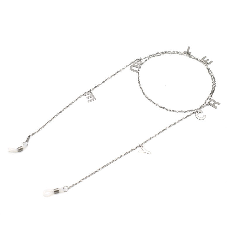 Eyewear Necklace with Alphabet Pendant
