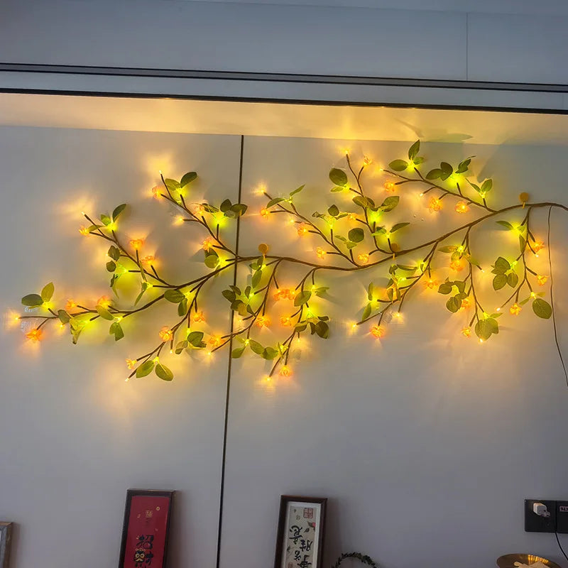 LED Double Light String – Flexible Rattan Design, USB Powered with Remote, Warm White