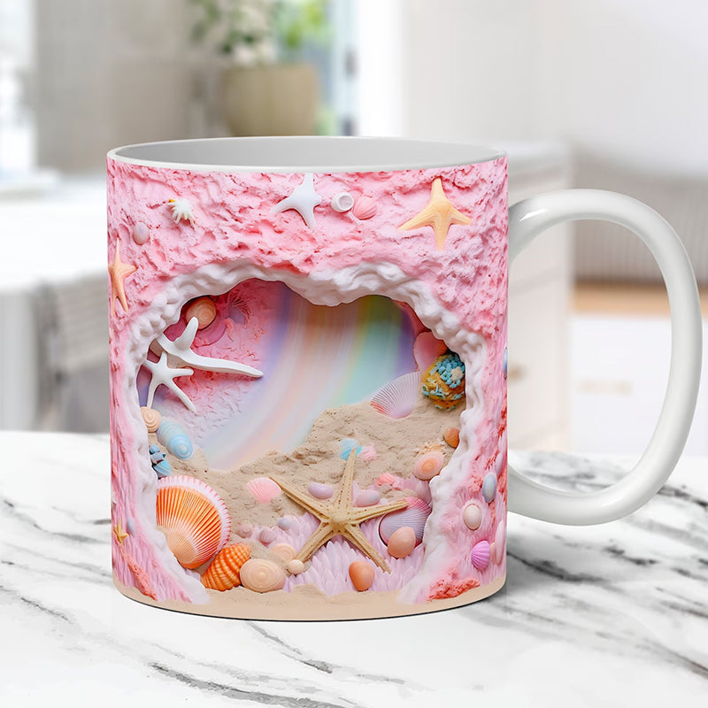 Coastal Serenity 3D Ceramic Coffee Mug