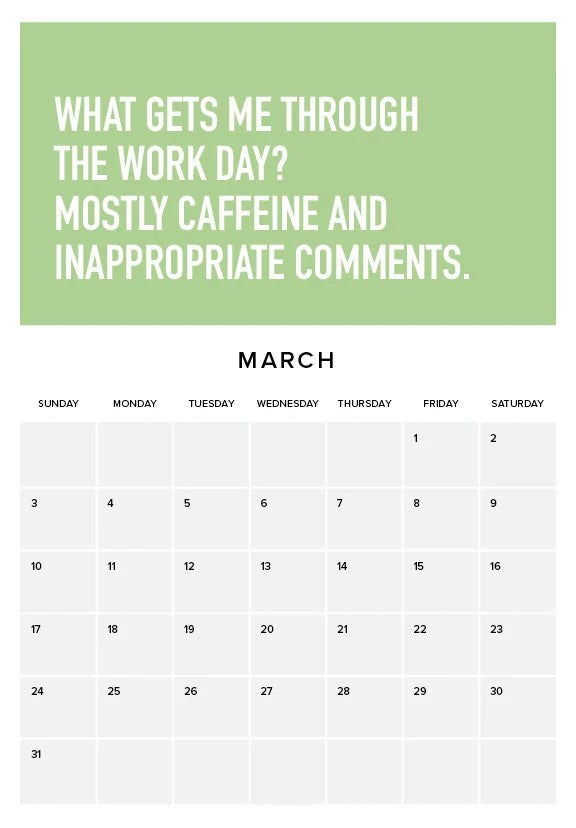 Embrace Adulting 2024 Wall Calendar | Sarcastic Humor