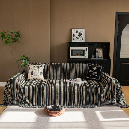 Chic Striped Chenille Sofa Protector