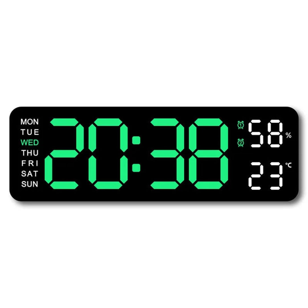 Contemporary LED Wall Clock with Digital Display